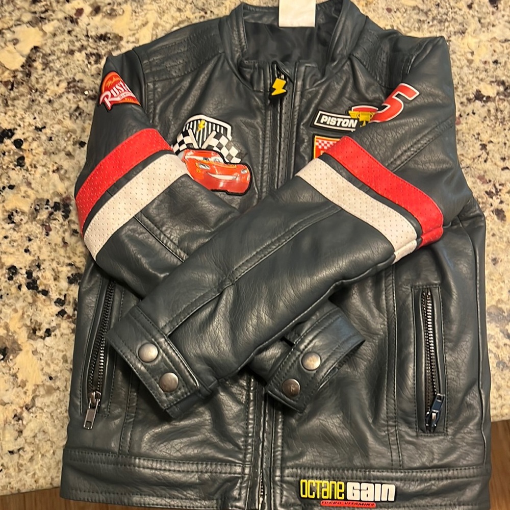 Boys bomber leather jacket